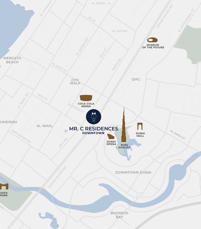 Mr. C Residences Downtown Dubai Location